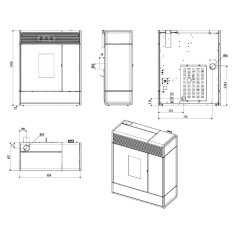 Pelletofen wassergef&uuml;hrt MCZ Aki Hydromatic 18 R M2 (Anschluss hinten) - Maestro+ - 18 kW