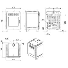 Pelletofen MCZ CUTE Air 8 UP M1 (Anschluss oben) - Maestro+ - Schwarz - 8 kW