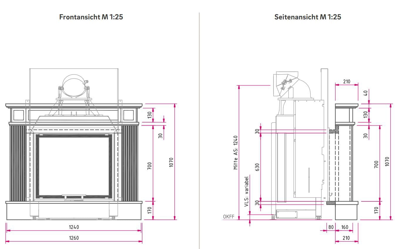 Kamineinsatz Camina N5 - 9 kW - Naturstein Stilkamin