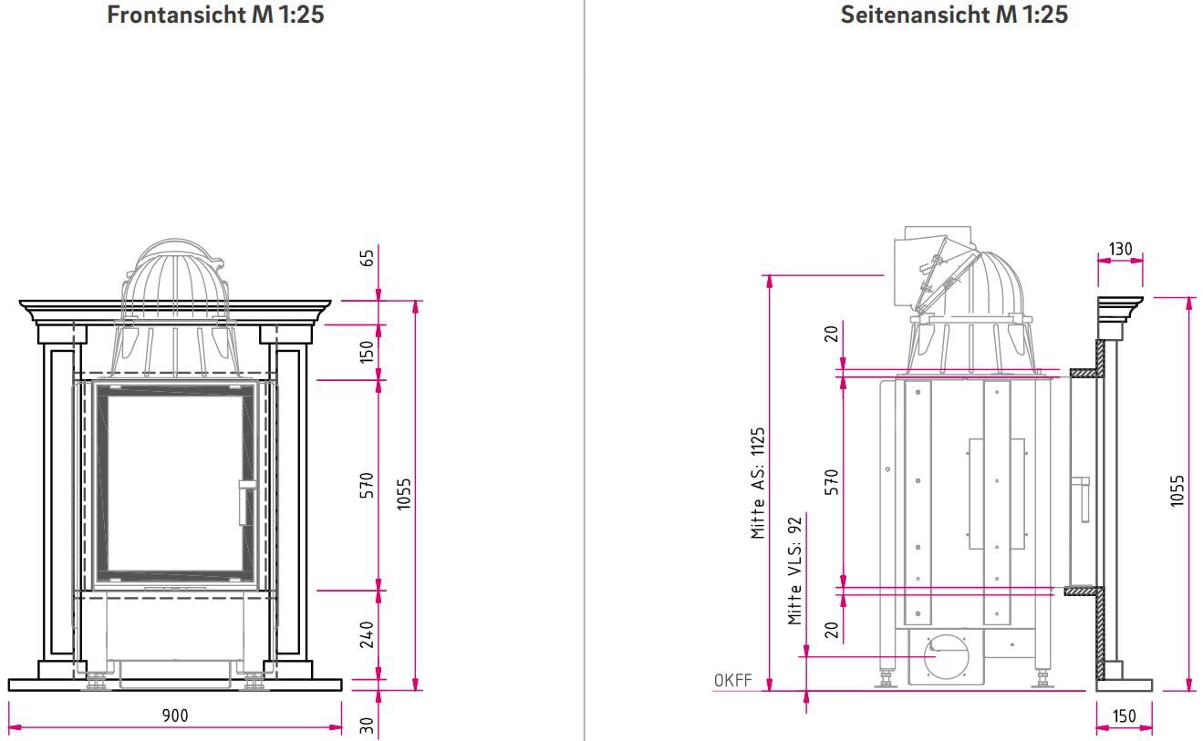 Kamineinsatz Camina N10 - 7 kW - Naturstein Stilkamin