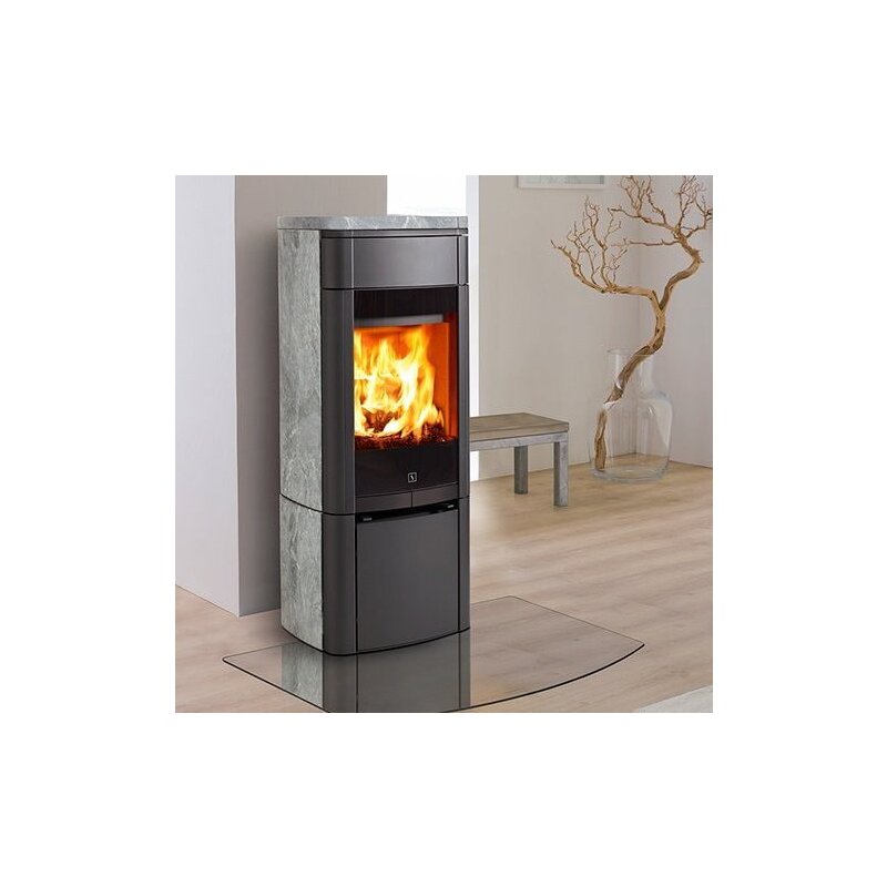 Kaminofen SCAN 65-3 Speckstein ohne Seitenfenster - 6 kW - Schwarz