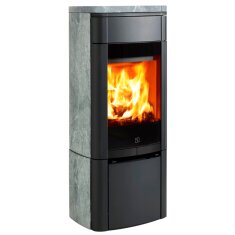 Kaminofen SCAN 65-3 Speckstein ohne Seitenfenster - 6 kW - Schwarz