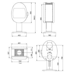 Kaminofen SCAN 66-2 mit S&auml;ule (Pedestal) - 5 kW - Schwarz