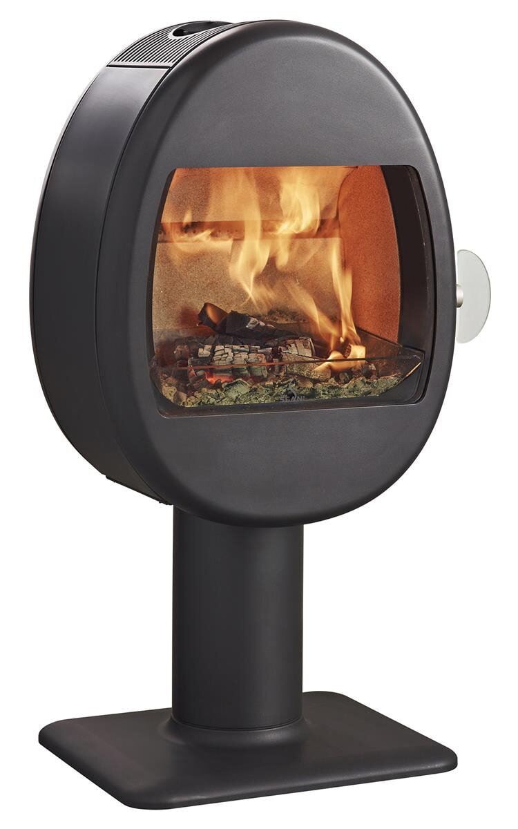 Kaminofen SCAN 66-2 mit Säule (Pedestal) - 5,2 kW - Schwarz