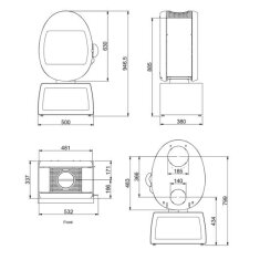 Kaminofen SCAN 66-4 mit eckigem Sockel (Plinth) - 5,2 kW - Schwarz