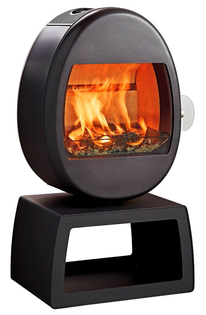 Kaminofen SCAN 66-4 mit eckigem Sockel (Plinth) - 5,2 kW - Schwarz