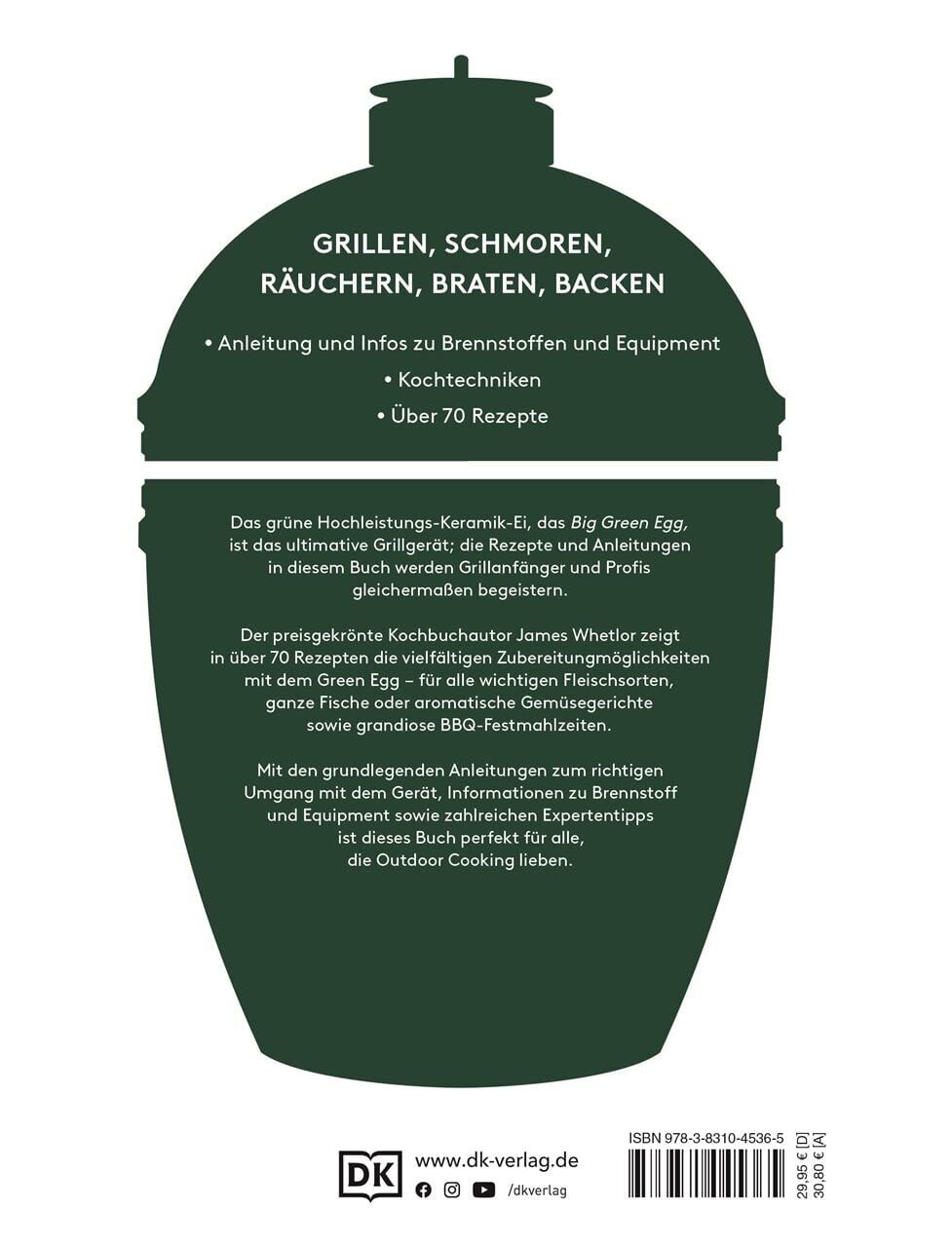 Big Green Egg - Big Green Egg Kochbuch, deutsch, 208 Seiten - James Whetlor