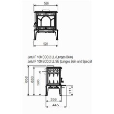 Kaminofen Gussofen Jotul F 100 Eco.2 LL - 4,9 kW - Schwarz