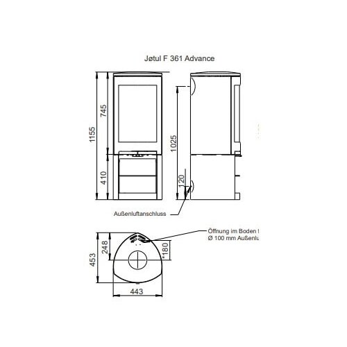 Kaminofen Gussofen Jotul F 361 Advance - schwarz lackiert (BP) online,  3.695,00 €