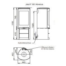 Kaminofen Gussofen Jotul F 361 V2 Advance - 6,5 kW - schwarz lackiert (BP)