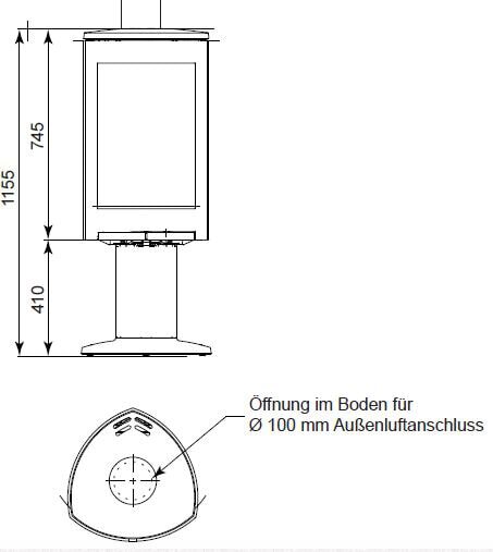 Kaminofen Gussofen Jotul F 363 V2 Advance - 6,5 kW - schwarz lackiert (BP)