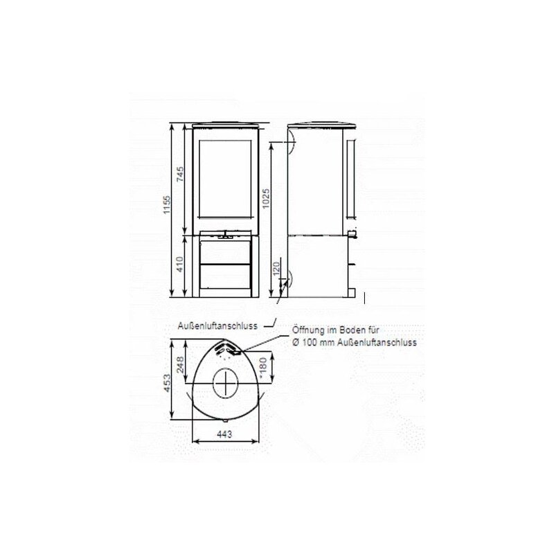Kaminofen Gussofen Jotul F 368 V2 Advance - 6,5 kW - schwarz lackiert (BP)