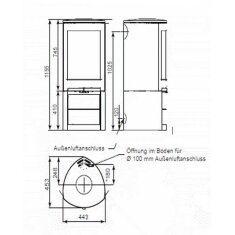 Kaminofen Gussofen Jotul F 368 V2 Advance - 6,5 kW - schwarz lackiert (BP)