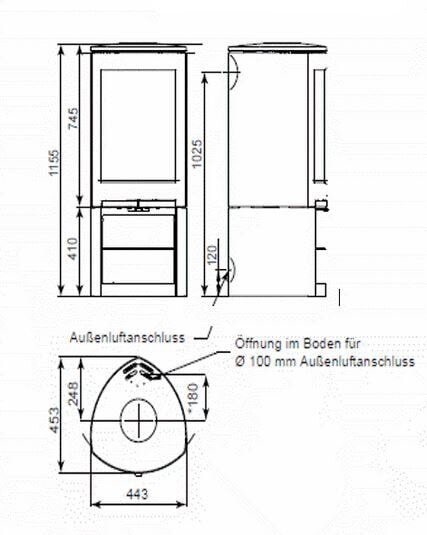 Kaminofen Gussofen Jotul F 368 V2 Advance - 6,5 kW - schwarz lackiert (BP)