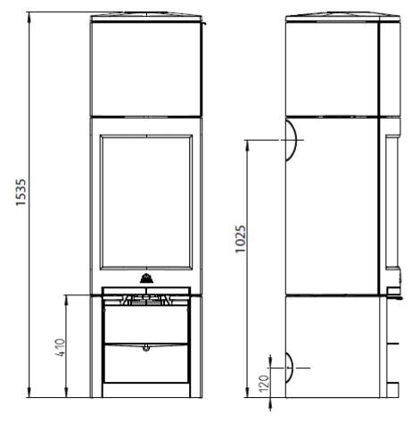 Kaminofen Gussofen Jotul F 368 V2 Advance High Top - 6 kW - schwarz lackiert (BP)