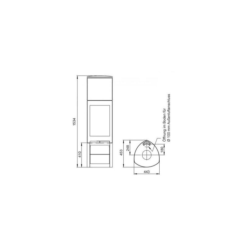 Kaminofen Gussofen Jotul F 371V2 Advance High Top - 6,5 kW - schwarz lackiert (BP)