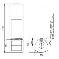 Kaminofen Gussofen Jotul F 371V2 Advance High Top - 6,5 kW - schwarz lackiert (BP)