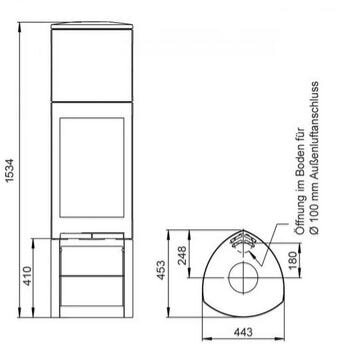 Kaminofen Gussofen Jotul F 371V2 Advance High Top - 6,5 kW - schwarz lackiert (BP)