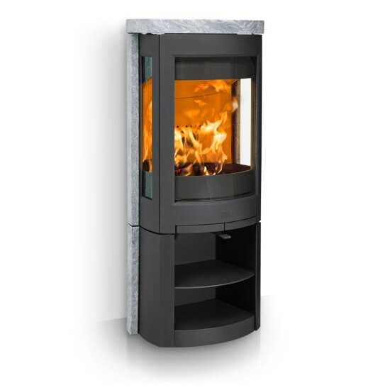 Kaminofen Gussofen Jotul F 377 V2 Advance - 6,5 kW - schwarz lackiert (BP) - Specksteinseiten und Deckplatte