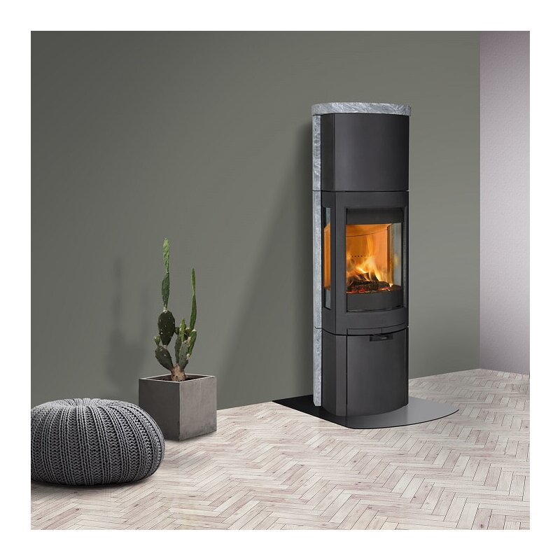 Kaminofen Gussofen Jotul F 377 V2 Advance Hightop - 6 kW - Schwarz - Specksteinseiten und Deckplatte