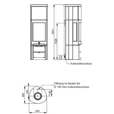 Kaminofen Gussofen Jotul F 377 V2 Advance Hightop - 6 kW - Schwarz - Specksteinseiten und Deckplatte
