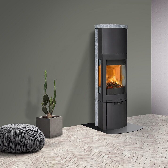 Kaminofen Gussofen Jotul F 377 V2 Advance Hightop - 6 kW - Schwarz - Specksteinseiten und Deckplatte