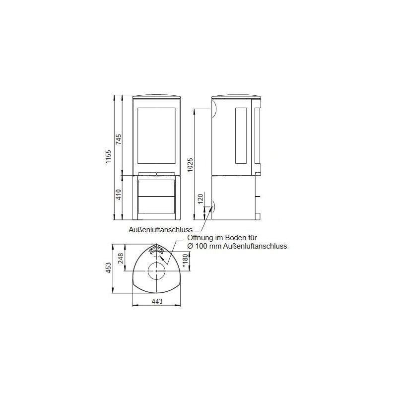 Kaminofen Gussofen Jotul F 378 V2 Advance - 6 kW - schwarz lackiert (BP)