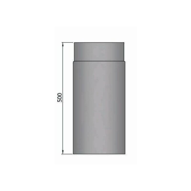 Rauchrohr Ø200 x 500 x 2 mm ohne Drosselklappe, Farbe schwarz