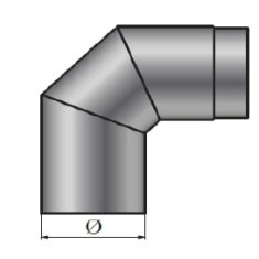 Rauchrohrbogen 90° Ø200 x 2 mm, Farbe schwarz