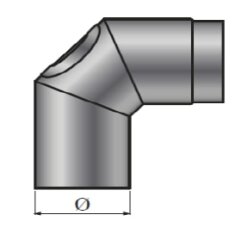 Rauchrohrbogen 90° Ø200 x 2 mm, Farbe schwarz