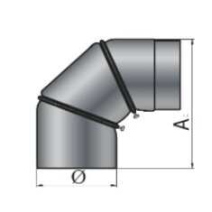 Rauchrohrbogen verstellbar 0-90° Ø200 x 2 mm,...