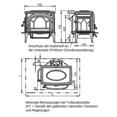 Kaminofen Gussofen Jotul F 500 ECO SE - 8,8 kW