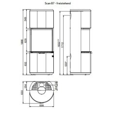 Kaminofen Scan 87-1 freistehend - 11,5 kW - Schwarz