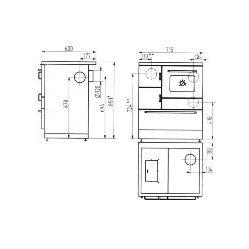 Wamsler Küchenherd K 128 - 7,0 kW
