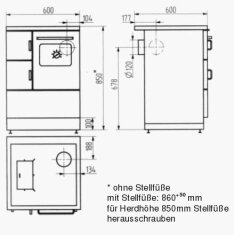 Wamsler Küchenherd K118 C - Anschluss links,...