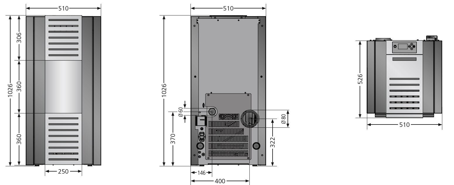Pelletofen Justus Sirkos 2.0 - 6 kW