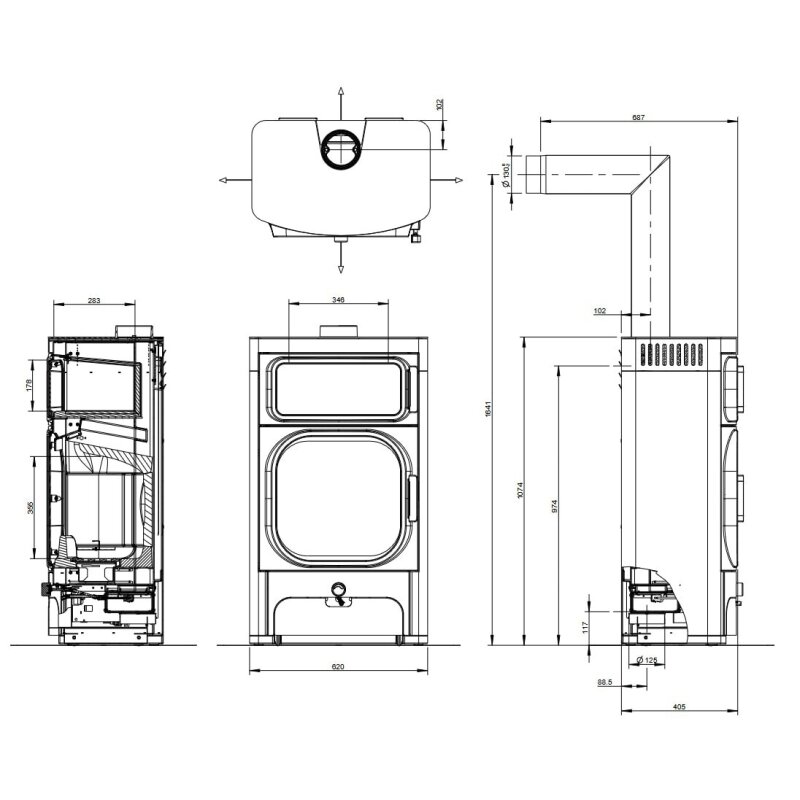 Kaminofen Austroflamm Heidi Back 2.0 - 7 kW