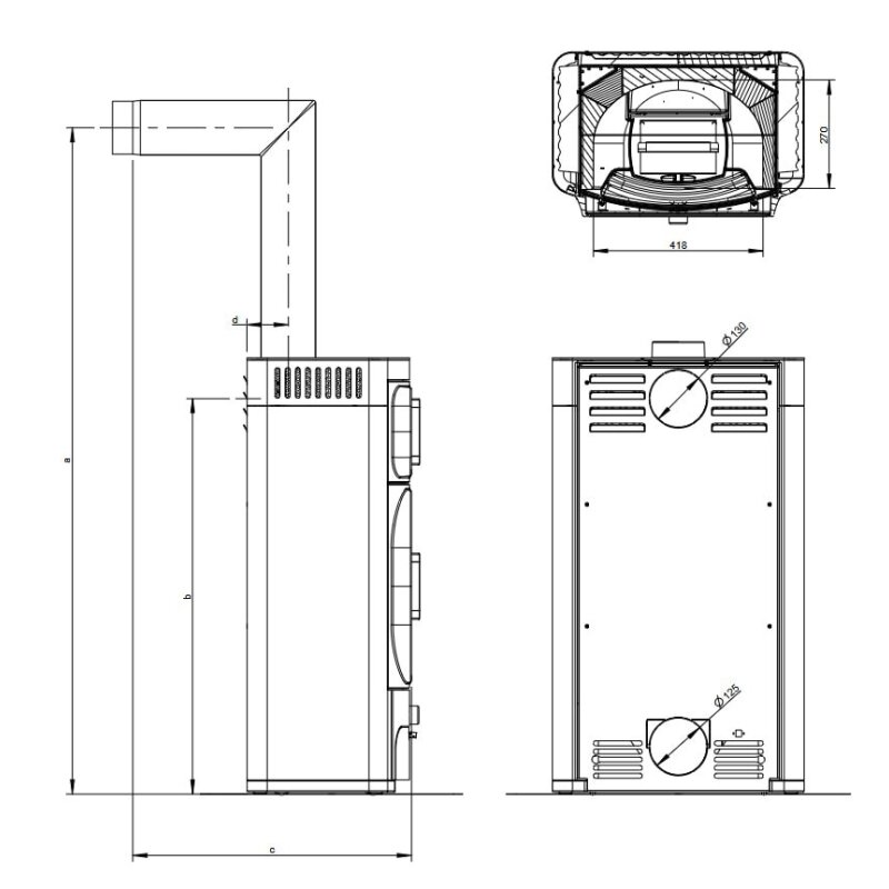 Kaminofen Austroflamm Heidi Back 2.0 - 7 kW