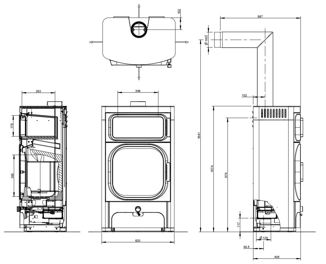 Kaminofen Austroflamm Heidi Back 2.0 - 7,5 kW