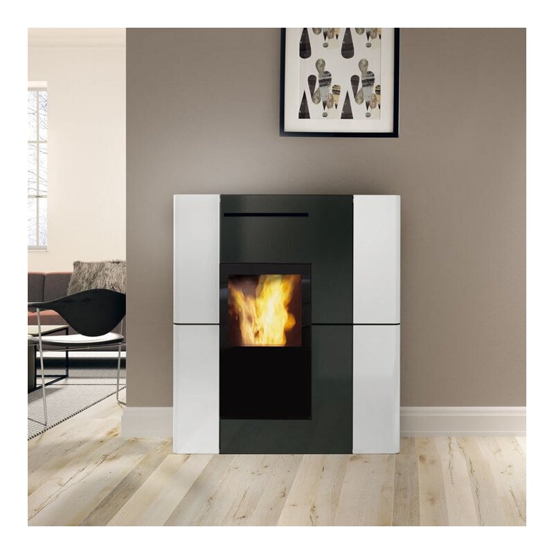 Pelletofen wasserführend Edilkamin BLADE2 H 18 UP - Keramik - 19,2 kW