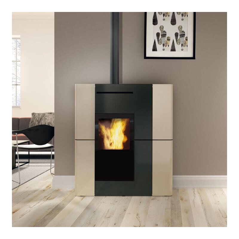 Pelletofen wasserführend Edilkamin BLADE2 H 18 UP - Keramik - 19,2 kW