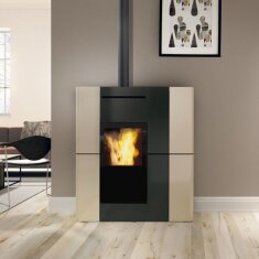 Pelletofen wasserführend Edilkamin BLADE2 H 18 UP - Keramik - 19,2 kW
