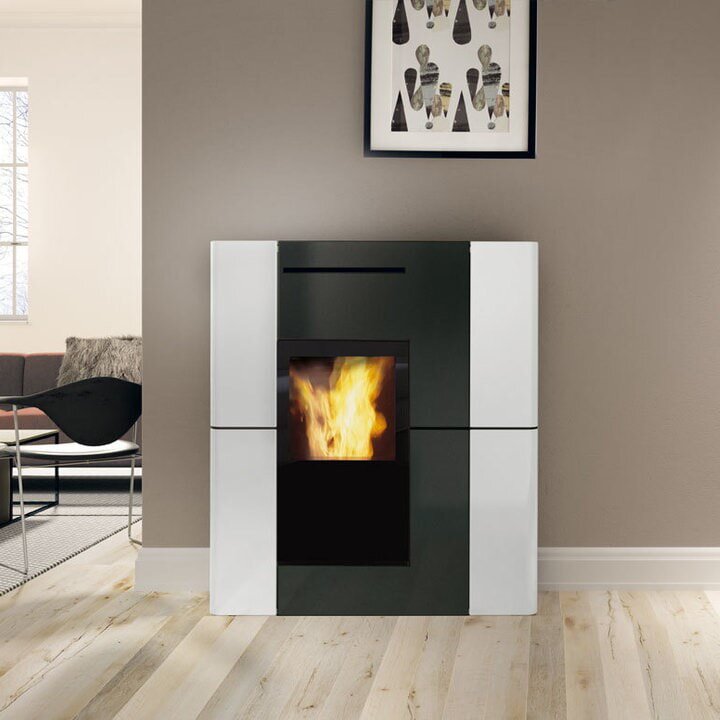 Pelletofen wasserführend Edilkamin BLADE2 H 18 UP - Keramik - 19,2 kW