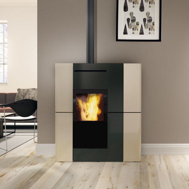 Pelletofen wasserführend Edilkamin BLADE2 H 18 UP - Keramik - 19,2 kW