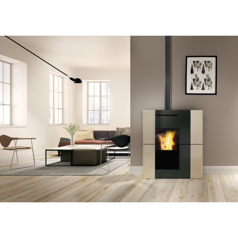 Pelletofen wasserführend Edilkamin BLADE2 H 22 UP - Keramik - 22,8 kW