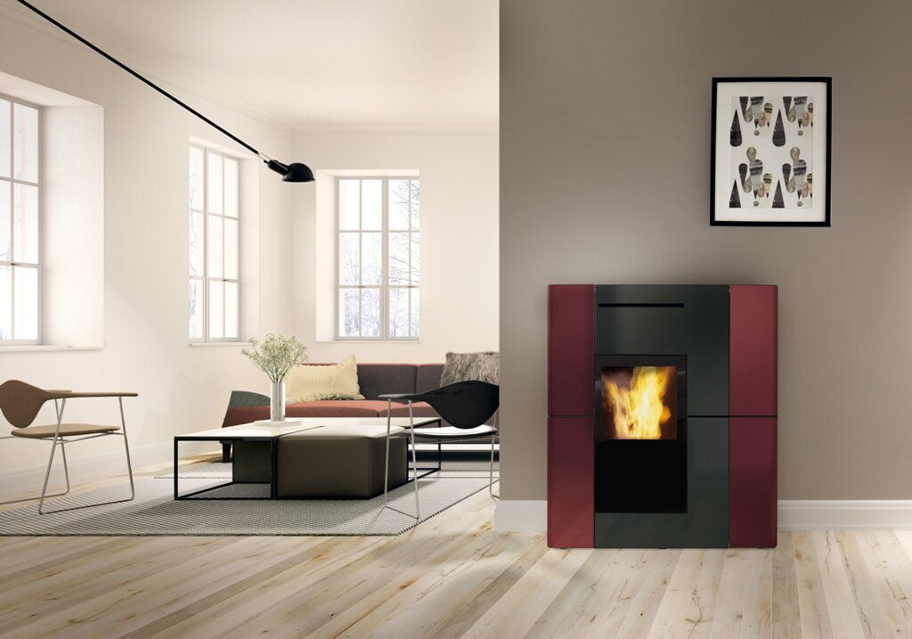 Pelletofen wasserführend Edilkamin BLADE2 H 22 UP - Keramik - 22,8 kW