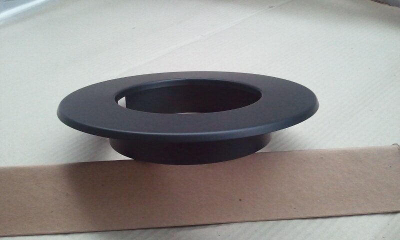 Erweiterung mit Rosette 120/150 x 2 mm, Farbe schwarz