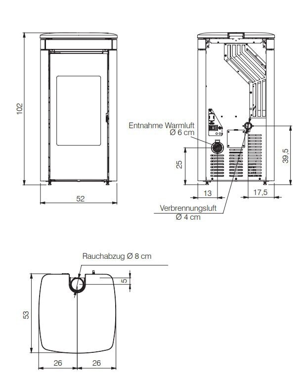 Pelletofen Edilkamin Yana Plus (kanalisierbar) - 9,2 kW