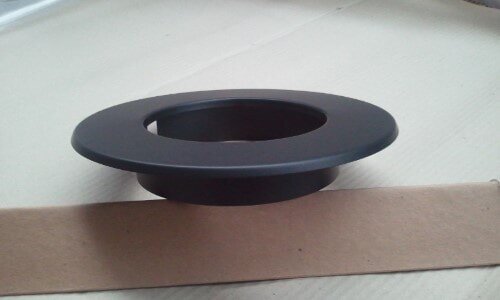 Erweiterung mit Rosette 130/150 x 2 mm, Farbe schwarz