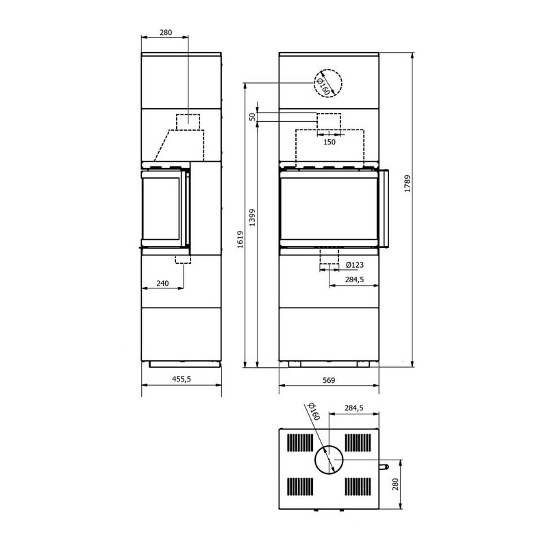 Kaminofen Wamsler Modulo 57 / 180 U - 6,0 KW